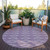 8' Purple Gray And Ivory Round Geometric Washable Indoor Outdoor Area Rug - 880016609844