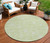 8' Artichoke Green Mint Green And Ivory Round Floral Washable Indoor Outdoor Area Rug