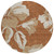 8' Terra Cotta And Beige Round Floral Washable Indoor Outdoor Area Rug