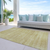 10' X 14' Gold Wheat And Beige Striped Washable Indoor Outdoor Area Rug