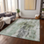 8' X 10' Mint Green Ivory And Gray Abstract Washable Indoor Outdoor Area Rug