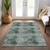 10' X 14' Purple and Green Floral Medallion Washable Non Skid Indoor Outdoor Area Rug