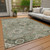 10' X 14' Sage Copper And Ivory Medallion Washable Indoor Outdoor Area Rug