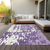 8' X 10' Purple And Ivory Abstract Washable Indoor Outdoor Area Rug