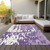 8' X 10' Purple And Ivory Abstract Washable Indoor Outdoor Area Rug - Purple, Ivory