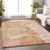 9' X 12' Salmon Abstract Washable Indoor Outdoor Area Rug