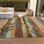 8' X 10' Wheat And Gold Floral Washable Indoor Outdoor Area Rug