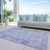 8' X 10' Lavender Purple And Gray Oriental Washable Indoor Outdoor Area Rug