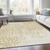 10' X 14' Gold And Ivory Medallion Washable Indoor Outdoor Area Rug