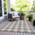 9' X 12' Taupe And Gray Plaid Washable Indoor Outdoor Area Rug