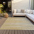 8' X 10' Gold Gray And Ivory Striped Washable Indoor Outdoor Area Rug Transitional Style - Gold, Gray, Ivory Color