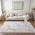 10' X 14' Beige Ivory and Gray Abstract Washable Non Skid Indoor Outdoor Area Rug