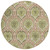 8' Olive Green And Fern Green Round Medallion Washable Indoor Outdoor Area Rug