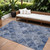 9' X 12' Denim Blue And Gray Abstract Washable Indoor Outdoor Area Rug