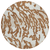 8' Brown Beige And Ivory Round Animal Print Washable Indoor Outdoor Area Rug