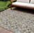 8' X 10' Taupe Beige And Tan Geometric Washable Indoor Outdoor Area Rug