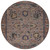 8' Brown And Beige Round Floral Washable Indoor Outdoor Area Rug - Brown, Beige