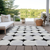 10' X 14' Black Gray And Ivory Abstract Washable Indoor Outdoor Area Rug
