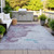 10' X 14' Lavender And Teal Blue Abstract Washable Indoor Outdoor Area Rug - Lavender, Teal Blue