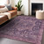 8' X 10' Eggplant Medallion Washable Indoor Outdoor Area Rug