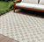 9' X 12' Beige And Ivory Geometric Washable Indoor Outdoor Area Rug - 880016611731