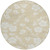 8' Beige And Ivory Round Floral Washable Indoor Outdoor Area Rug