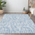 10' X 14' Sky Blue And Ivory Tribal Washable Indoor Outdoor Area Rug