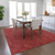 8' X 10' Red And Ivory Geometric Washable Indoor Outdoor Area Rug