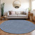 8' Navy Blue And Ivory Round Geometric Washable Indoor Outdoor Area Rug Transitional Style - Navy Blue, Ivory Color
