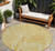 8' Gold Copper And Brown Round Geometric Washable Indoor Outdoor Area Rug