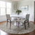 8' Brown Beige And Ivory Round Striped Washable Indoor Outdoor Area Rug