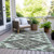 8' X 10' Mint Green And Charcoal Tribal Washable Indoor Outdoor Area Rug