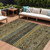 10' X 14' Gray Gold And Brown Medallion Washable Indoor Outdoor Area Rug
