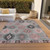 10' X 14' Gray Mauve And Charcoal Southwestern Washable Indoor Outdoor Area Rug