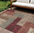 10' X 14' Brown And Terra Cotta Geometric Washable Indoor Outdoor Area Rug