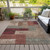 10' X 14' Brown And Terra Cotta Geometric Washable Indoor Outdoor Area Rug