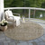 8' Pewter And Beige Round Abstract Washable Indoor Outdoor Area Rug