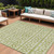 10' X 14' Sage And Ivory Geometric Washable Indoor Outdoor Area Rug