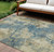 10' X 14' Blue And Beige Abstract Washable Indoor Outdoor Area Rug - Blue, Beige