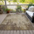 10' X 14' Brown And Beige Abstract Washable Indoor Outdoor Area Rug Transitional Style - Brown, Beige Color