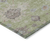 8' Artichoke Green And Beige Round Floral Washable Indoor Outdoor Area Rug