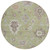 8' Artichoke Green And Beige Round Floral Washable Indoor Outdoor Area Rug - Artichoke Green, Beige