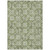 10' X 14' Green Gray And Ivory Floral Washable Indoor Outdoor Area Rug