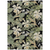 10' X 14' Black Beige And Fern Green Botanical Leaves Washable Indoor Outdoor Area Rug