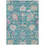 10' X 14' Teal Blue Pink And Ivory Floral Washable Indoor Outdoor Area Rug