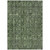 8' X 10' Artichoke Green And Black Damask Washable Indoor Outdoor Area Rug