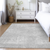 8' X 10' Silver And Gray Abstract Washable Indoor Outdoor Area Rug