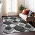 9' X 12' Black Silver And Charcoal Ogee Washable Indoor Outdoor Area Rug
