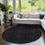 8' Gray And Charcoal Round Medallion Washable Indoor Outdoor Area Rug