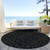 8' Gray And Charcoal Round Medallion Washable Indoor Outdoor Area Rug